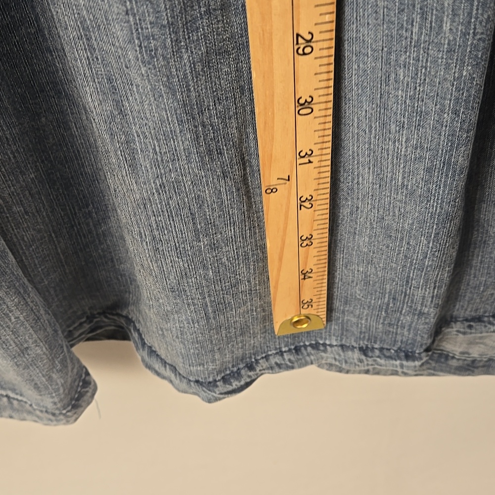 Velvet Heart Long Sleeve Denim Button Down Tiered Dress 1X Country Boho Western - Picture 10 of 11